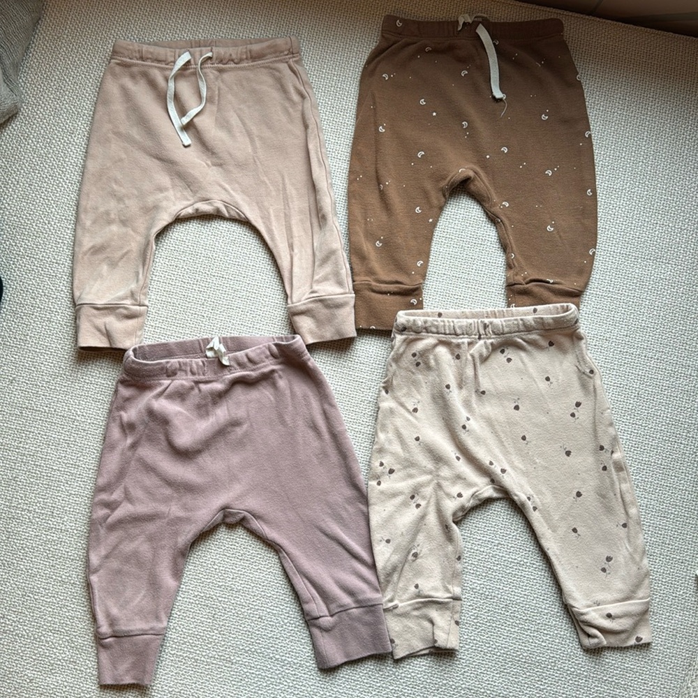 Quincy Mae Drawstring Pants - Set of 4 - size 6-12 months